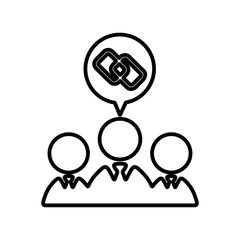 People connection icon. Teamwork, group forming sign. Business concept for web and mobile design.