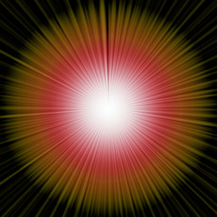 Obraz premium Light emitted from the center. Light explosion. Light of the sun. Glow of light. 背景：集中線 光 爆発 放射 抽象的