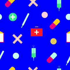 Medicine seamless pattern. Medical and pharmacy background.