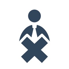 Illustration of employee kicked out of company. Boss firing worker sign. Layoff symbol for modern business concept and web, mobile design.