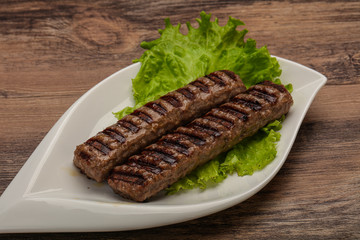 Two Grilled kebeb beef sausages