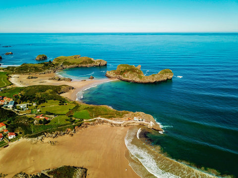 playa de celorio, celorio, asturias, paisaje, playa, isla