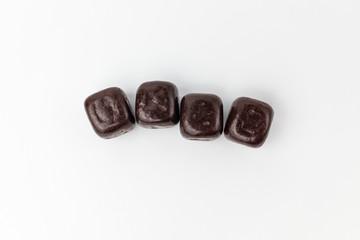 Cube chocolate on white background