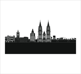 Fototapeta na wymiar skyline in cologne city in Germany. Illustration for web and mobile design.