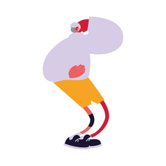 Urban man cartoon with mask and casual cloth vector design