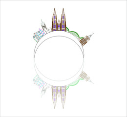 skyline in cologne city in Germany. Illustration for web and mobile design.