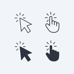 Obraz premium click icon. vector symbol set in flat style