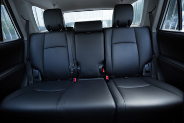 Fototapeta premium Back seat interior of a luxury car