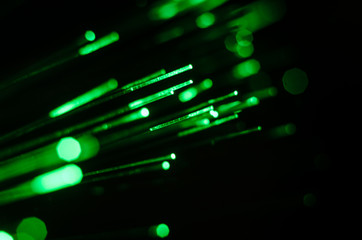 Blurred abstract pink and blue bokeh lights. Fiber optic defocused background.
