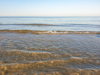 A warm summer morning on the coast of the Black sea. Anapa, Krasnodar region.