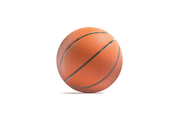 Blank rubber basketball ball mockup, side view