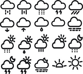 Media Icon Weather Line Style