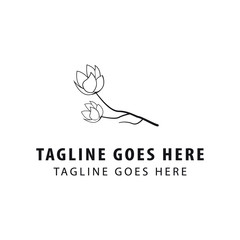 magnolia symbol icon. beautiful logo vector of magnolia flower design