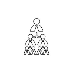 Corporate organization structure icon. Employee hierarchy sign. Organizational management chart symbol. Perfect icon design for business concept, web and mobile apps.