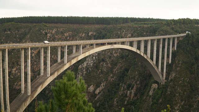 Bloukrans Bridge Bungy Jump Spot Along The Garden Route Near Plettenberg Bay In South Africa.