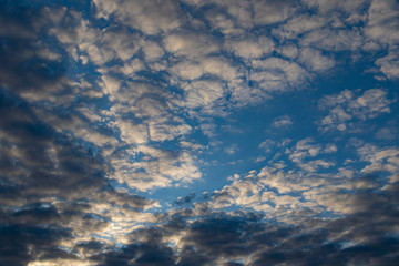 Beautiful sky full of altocumulus clouds