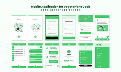 Mobile Application for Vegetarians Cook - UI Design Pack