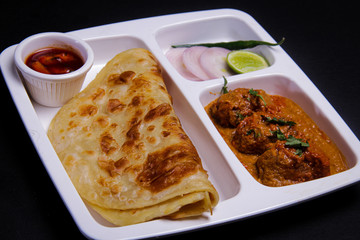 Indian Combo Paratha Sabji Meal Chicken Veg