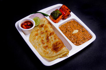 Indian Combo Paratha Sabji Meal Chicken Veg