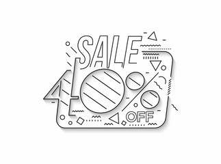 40% OFF Flash Sale Discount Banner Template Promotion Big sale special offer. end of season special offer banner. vector illustration.