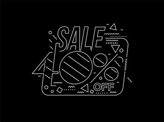 40% OFF Flash Sale Discount Banner Template Promotion Big sale special offer. end of season special offer banner. vector illustration.
