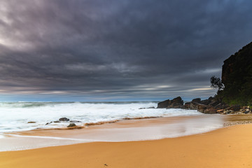 Fototapeta premium Moody Seascape with Large and Powerful Surf