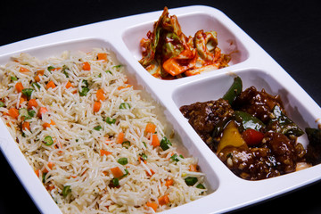 Chinese Food Combo Fried Rice Chilli Chicken Noodles