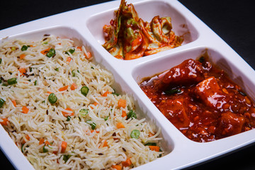 Chinese Food Combo Fried Rice Chilli Chicken Noodles