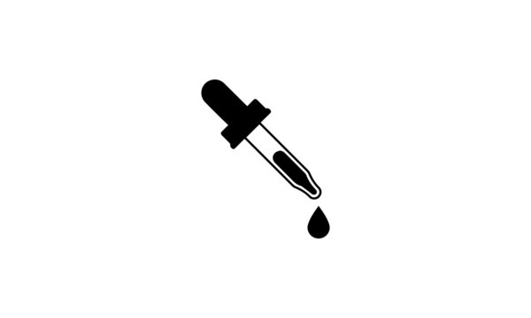 Dropper icon. Sign pipette isolated on white background. Eyedropper in flat design. Vector illustration
