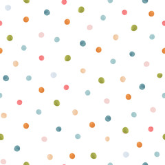 Obraz premium Beautiful seamless pattern with watercolor colourful pastel shades spots. Stock minimalist illustration.