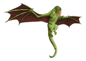 Fototapeta premium 3D Rendering Fairy Tale Dragon on White