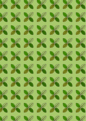 green brown white leaf set vector