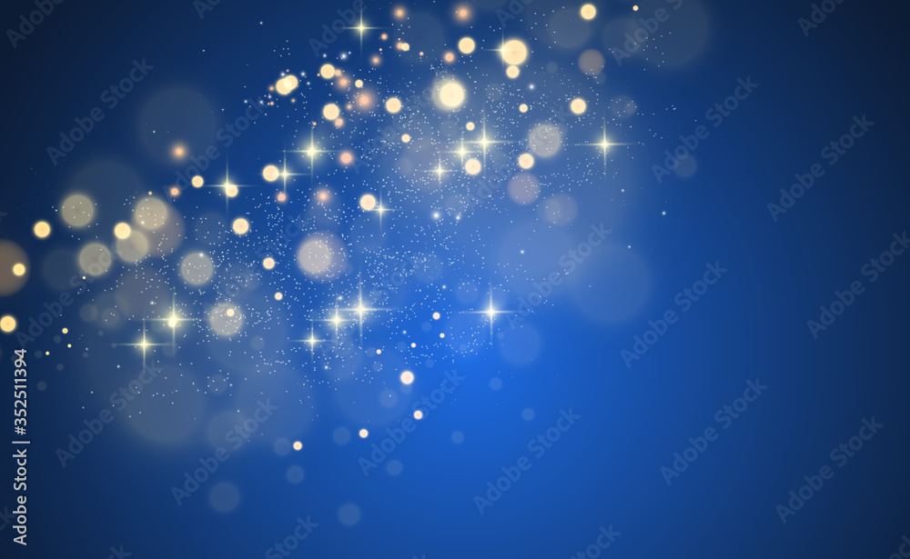 Poster Beautiful sparks shine with special light. Vector sparkles on a transparent background. Christmas abstract pattern. A beautiful illustration for the postcard. The background for the image. Luminaries.