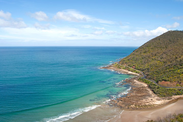 Fototapeta na wymiar View on the coastline at the Great Ocean Road, Victoria, Australia