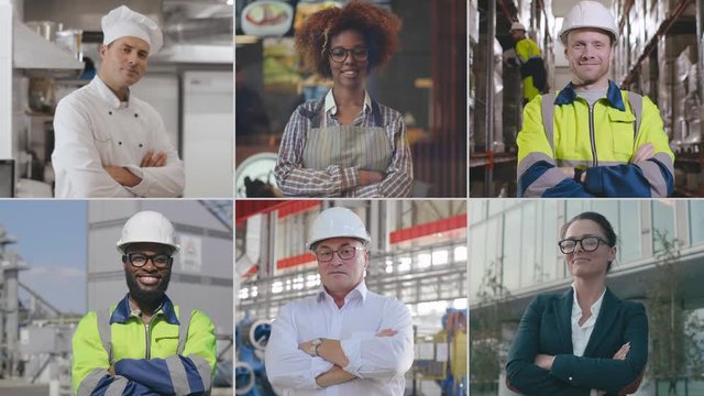 Collage of beautiful people of representing different professions or occupations