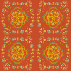 seamless pattern on red background