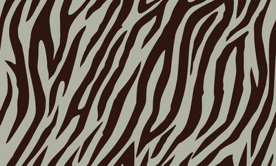 Striped zebra beige and brown pattern. Animal print, realistic texture.Seamless pattern for wallpaper, textile, fabric, interior. Vector illustration