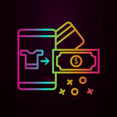 Online payment phone card nolan icon Simple thin line, outline vector of Online shopping icons for ui and ux, website or mobile application