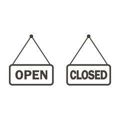 Open and closed plate icon simple thin line vector illustration
