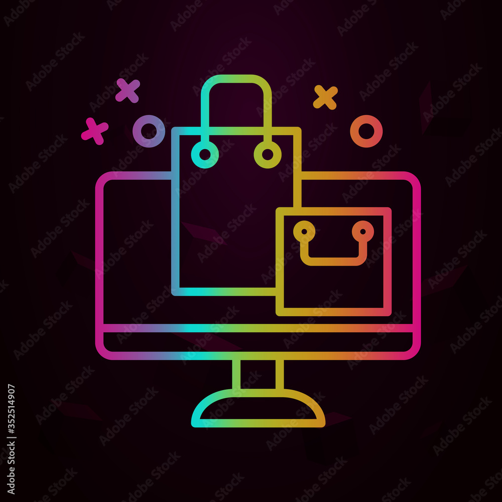 Fototapete bag gift nolan icon simple thin line, outline vector of online shopping icons for ui and ux, website