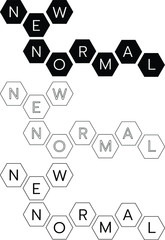 New normal concept word and background banner, wallpaper, COVID-19 concept during coronavirus pandemic and New normal lifestyle concept.