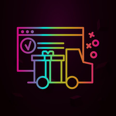 Truck deliver gift commerce nolan icon Simple thin line, outline vector of Online shopping icons for ui and ux, website or mobile application