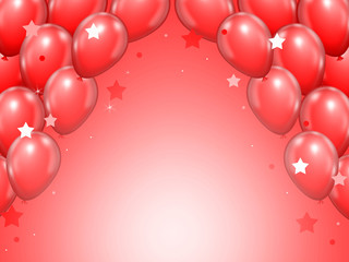 Red balloons on a bright background. ball arch.