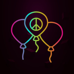 Balloons peace symbol nolan icon Simple thin line, outline vector of Peace day icons for ui and ux, website or mobile application