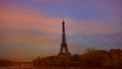 Beautiful landmark of Eiffel tower in Paris, France, tourism in Europe,Travelconcept