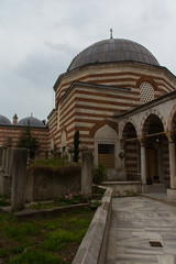 View of the SELAHI MEHMET EFENDI Mosque in Istanbul in rainy weather , Turkey