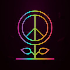 Plant peace symbol nolan icon Simple thin line, outline vector of Peace day icons for ui and ux, website or mobile application