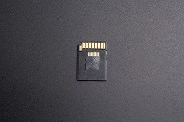 SDXC and micro SDXC memory cards on black background