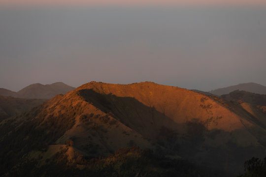 Landscapes and sunrise details at the Widodaren mountain, and the Tengger massif, in East Java, Indonesia.