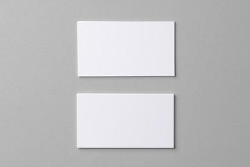 Business mock up cards with copy space on grey